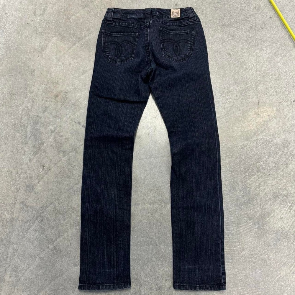Paris Blues Women's Jeans Embroidered Dark Wash Straight Leg Y2K 28'
